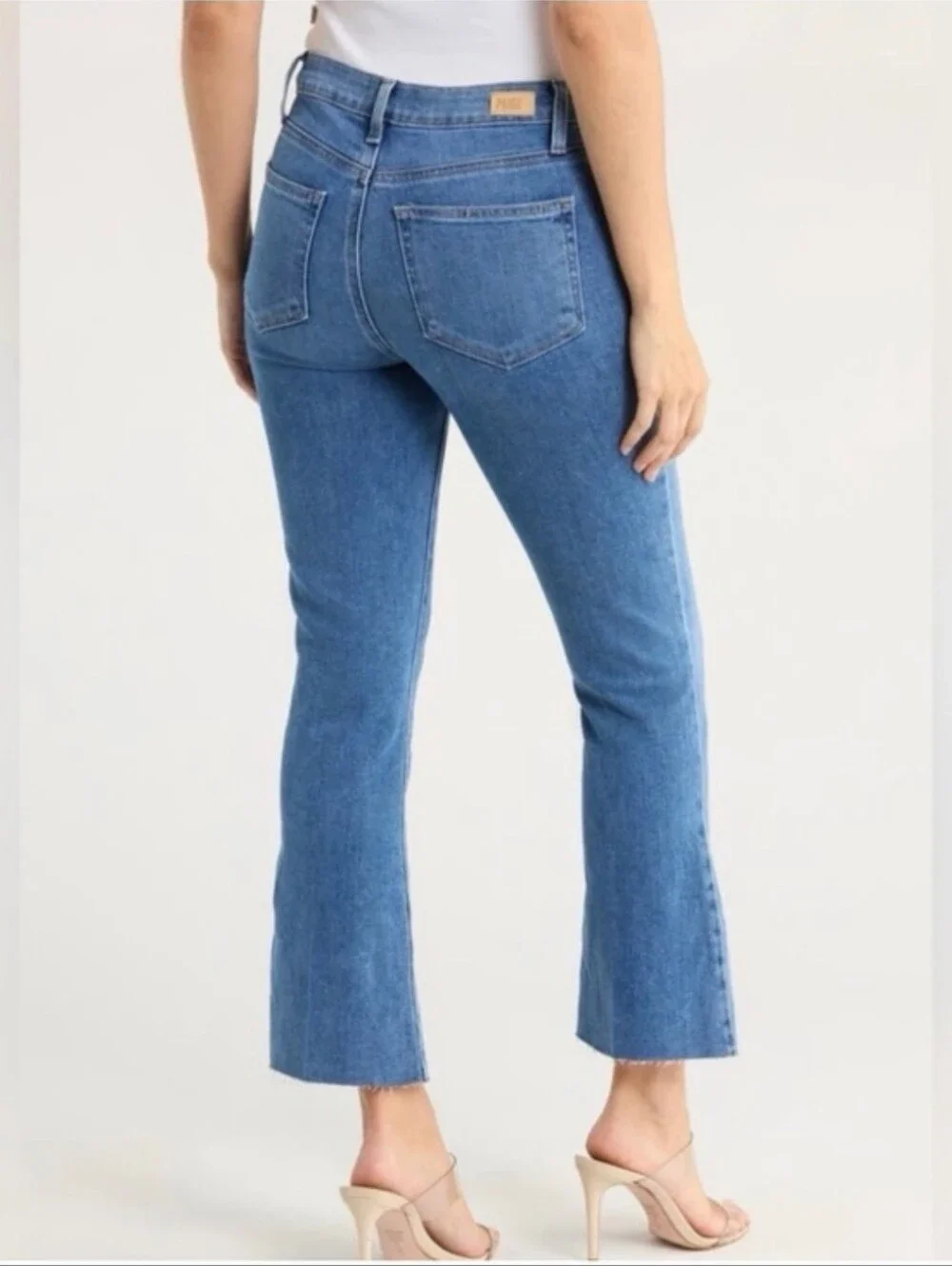 Paige Rory Crop Flare Jeans Raw Hem size 25